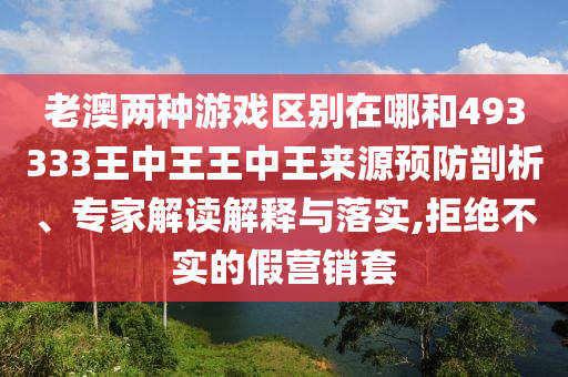 老澳兩種游戲區(qū)別在哪和493333王中王王中王來(lái)源預(yù)防剖析、專(zhuān)家解讀解釋與落實(shí),拒絕不實(shí)的假營(yíng)銷(xiāo)套