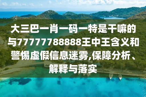 大三巴一肖一碼一特是干嘛的與77777788888王中王含義和警惕虛假信息迷霧,保障分析、解釋與落實